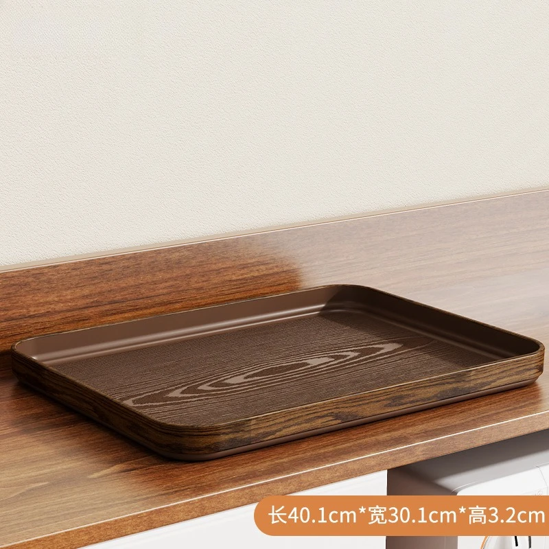 Extra-Thick Wood Grain Rectangular Serving Trays - Multi-Purpose Plates for Home Kitchen, Restaurant & Commercial Catering Use - Image 8