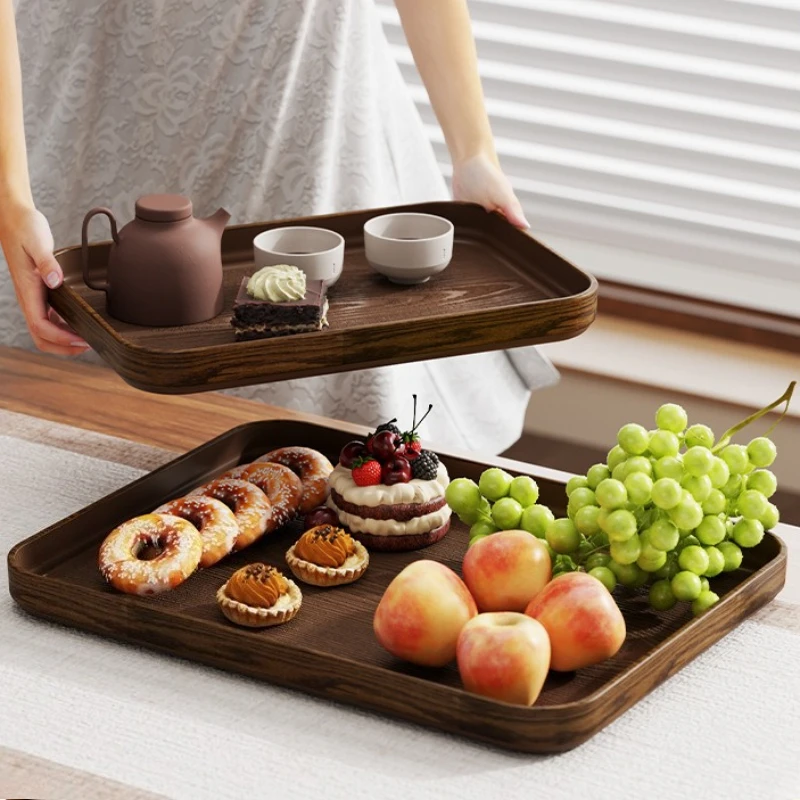 Extra-Thick Wood Grain Rectangular Serving Trays - Multi-Purpose Plates for Home Kitchen, Restaurant & Commercial Catering Use - Image 14