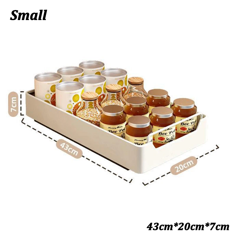 Kitchen Storage Box with Sliding Rail Pull-out Cabinet Storage Rack Spice Pantry Shelves Drawer Kitchen Organizer Basket - Image 7