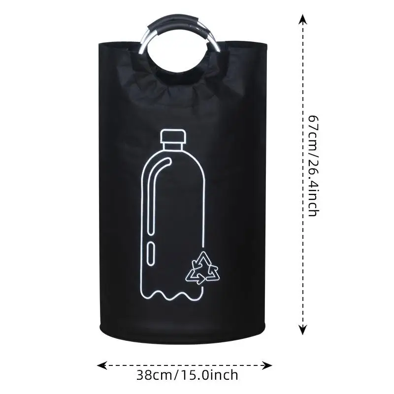 Big Space 82L Bottle Collection Basket with Comfortable Aluminum Handle, Folding Waste Bottle Storage, Recycling Bin. - Image 13