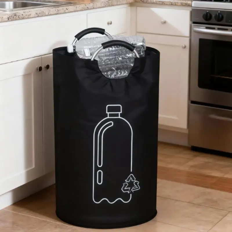 Big Space 82L Bottle Collection Basket with Comfortable Aluminum Handle, Folding Waste Bottle Storage, Recycling Bin. - Image 12