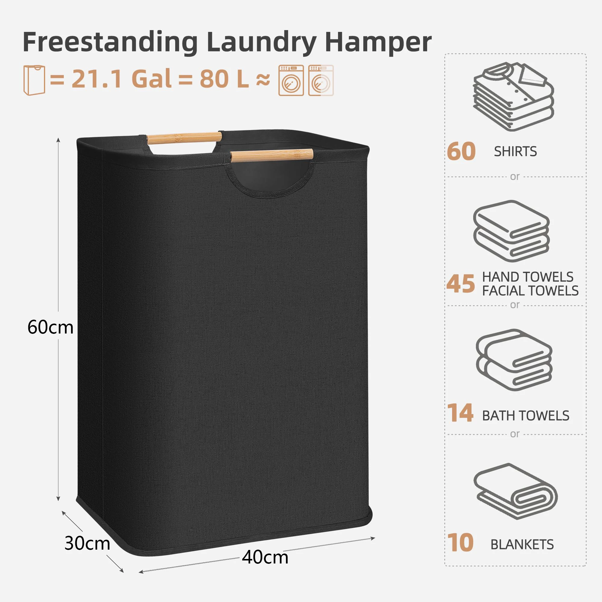 Large Collapsible Laundry Basket Standalone Laundry Hamper for Laundry Rooms Bedrooms Bathrooms And College Dorms Laundry Basket - Image 6