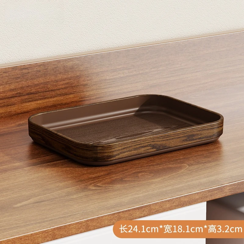Extra-Thick Wood Grain Rectangular Serving Trays - Multi-Purpose Plates for Home Kitchen, Restaurant & Commercial Catering Use - Image 10