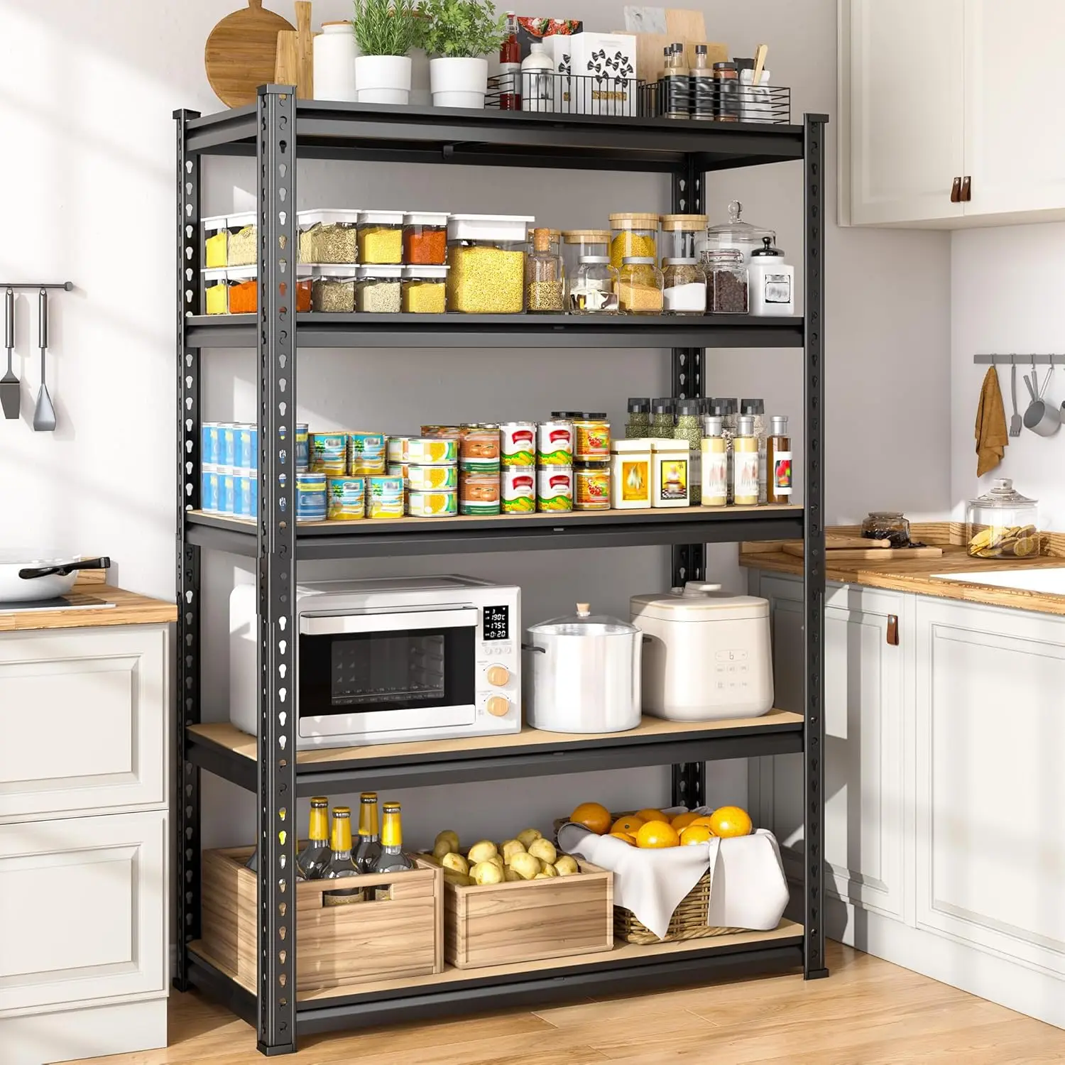 5-Tier Metal Storage Shelves 1980LBS Capacity Adjustable Pantry Shelving Unit for Kitchen And Pantry Organization Customized - Image 15