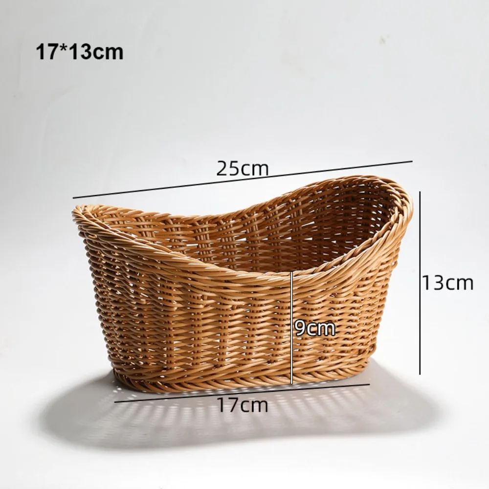 New Hardness Rattan Wicker Woven Serving Baskets Household 10 Styles Handwoven Bread Fruit Vegetables Basket Rattan Basket - Image 10