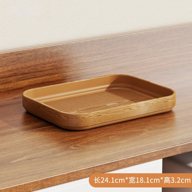 Extra-Thick Wood Grain Rectangular Serving Trays - Multi-Purpose Plates for Home Kitchen, Restaurant & Commercial Catering Use - Image 11