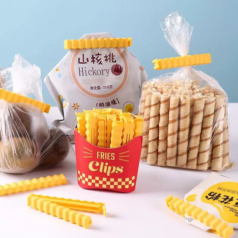 12PCS Magnetic Refrigerator Snack Sealing Clamps French Fry Shape Food Mini Clips for Sealing Plastic Bags - Image 3