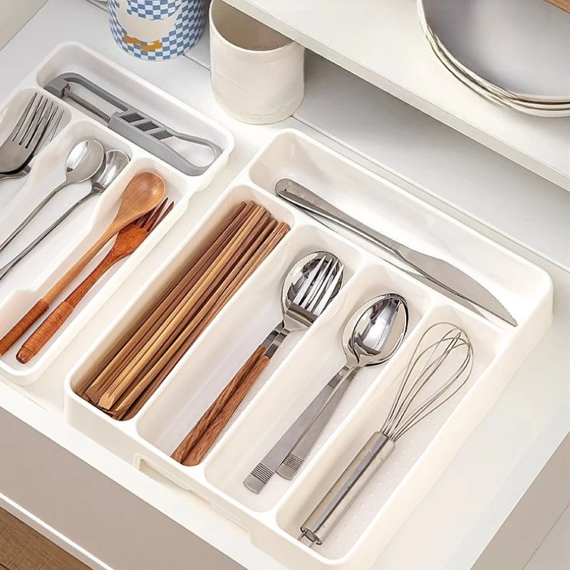 Kitchen Drawer Organizer Adjustable Divider Storage Box for Utensils Cutlery Knife Fork Spoon Chopsticks Cabinet Built In Tray - Image 10