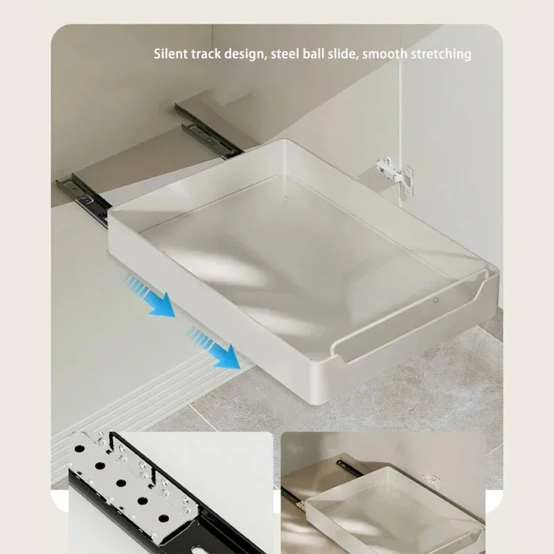 New Kitchen Storage Rack with Slide Rails Pull-out Kitchen Drawer Type Storage Tray Spice Box Storage Shelf Cabinets Organizer - Image 4