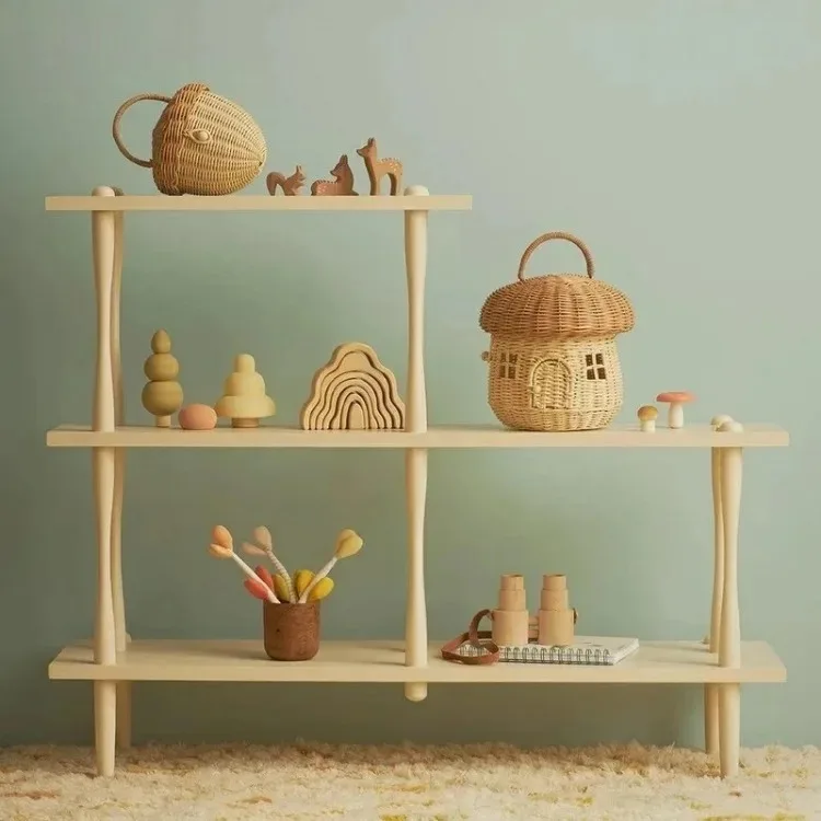 Rattan Woven Mushroom Basket Summer Portable Children Woven Bags Outdoor Vacation Picnic Baskets Kids Toy Sundries Organizer - Image 16