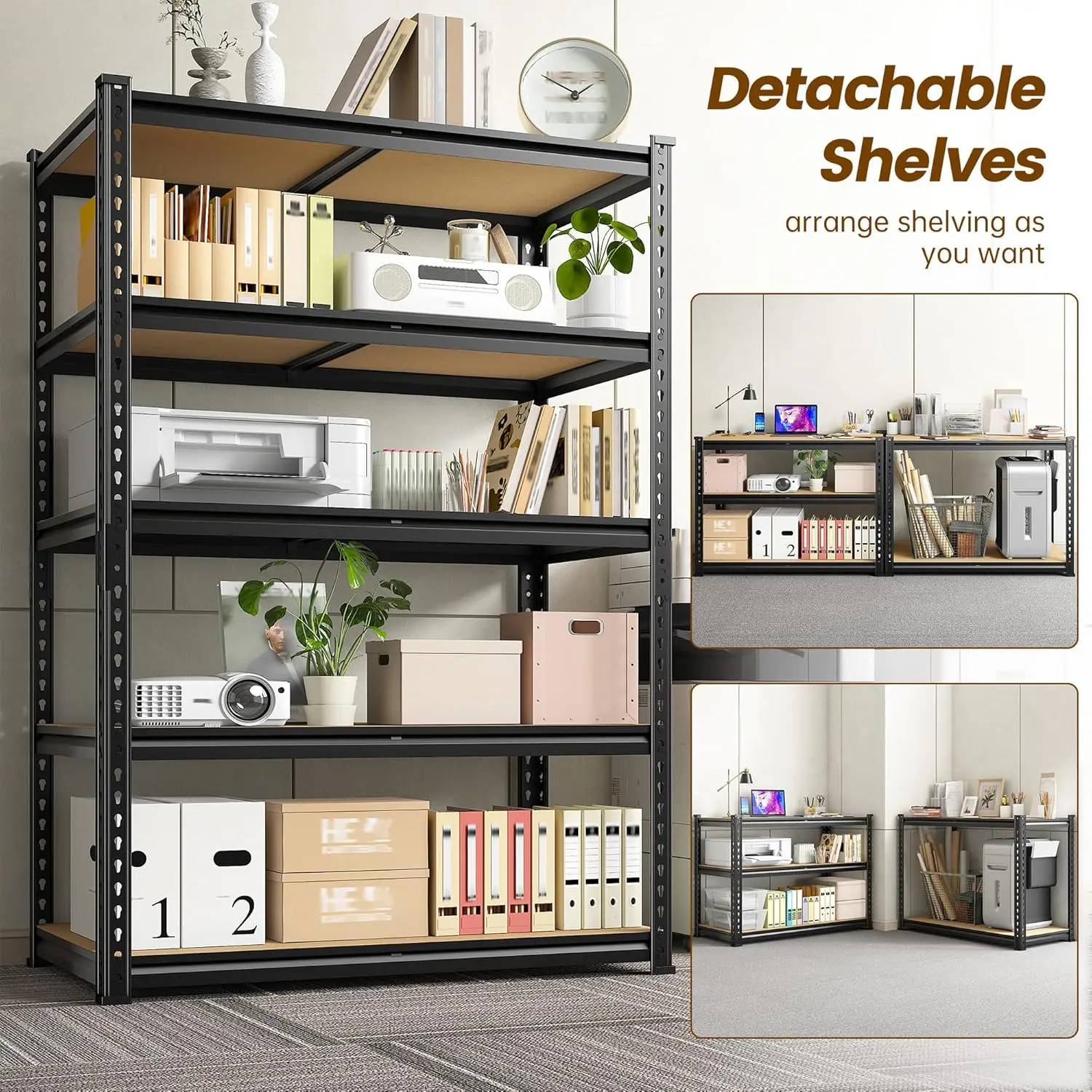 5-Tier Metal Storage Shelves 1980LBS Capacity Adjustable Pantry Shelving Unit for Kitchen And Pantry Organization Customized - Image 10