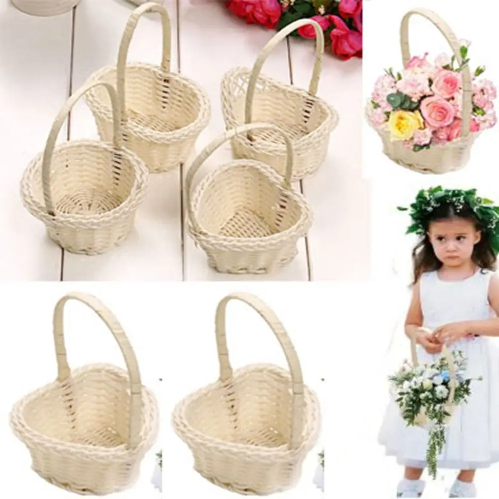 Beautiful Hand Made Flower Storage Basket Hand-Woven 3 Shapes Wicker Flower Basket Shopping Storage Hamper Basket - Image 10