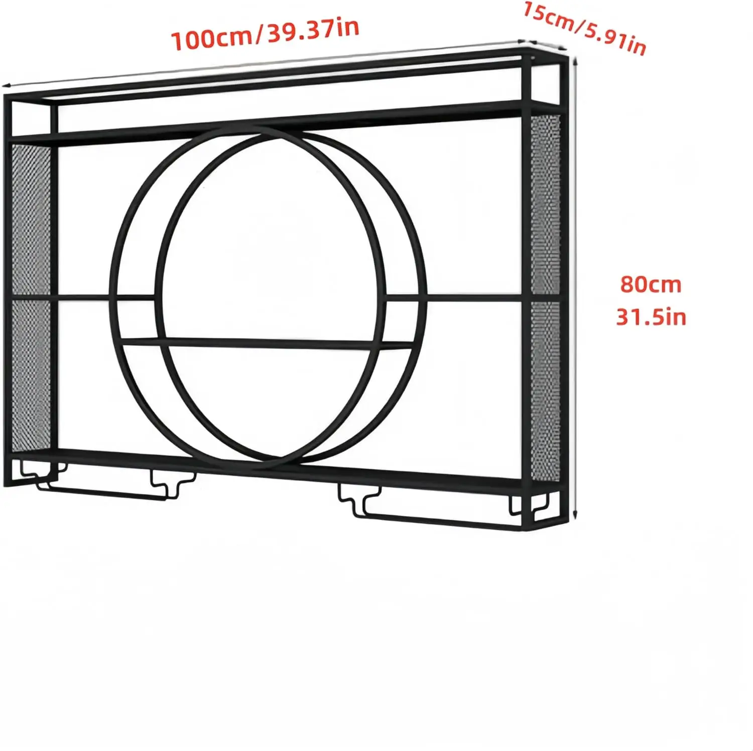 Wall Mounted Wine Rack, 3-Tier Wall Bar Shelves for Liquor Bottles, Large Capacity Bar Shelves Wall Mounted with Glass Holder - Image 3