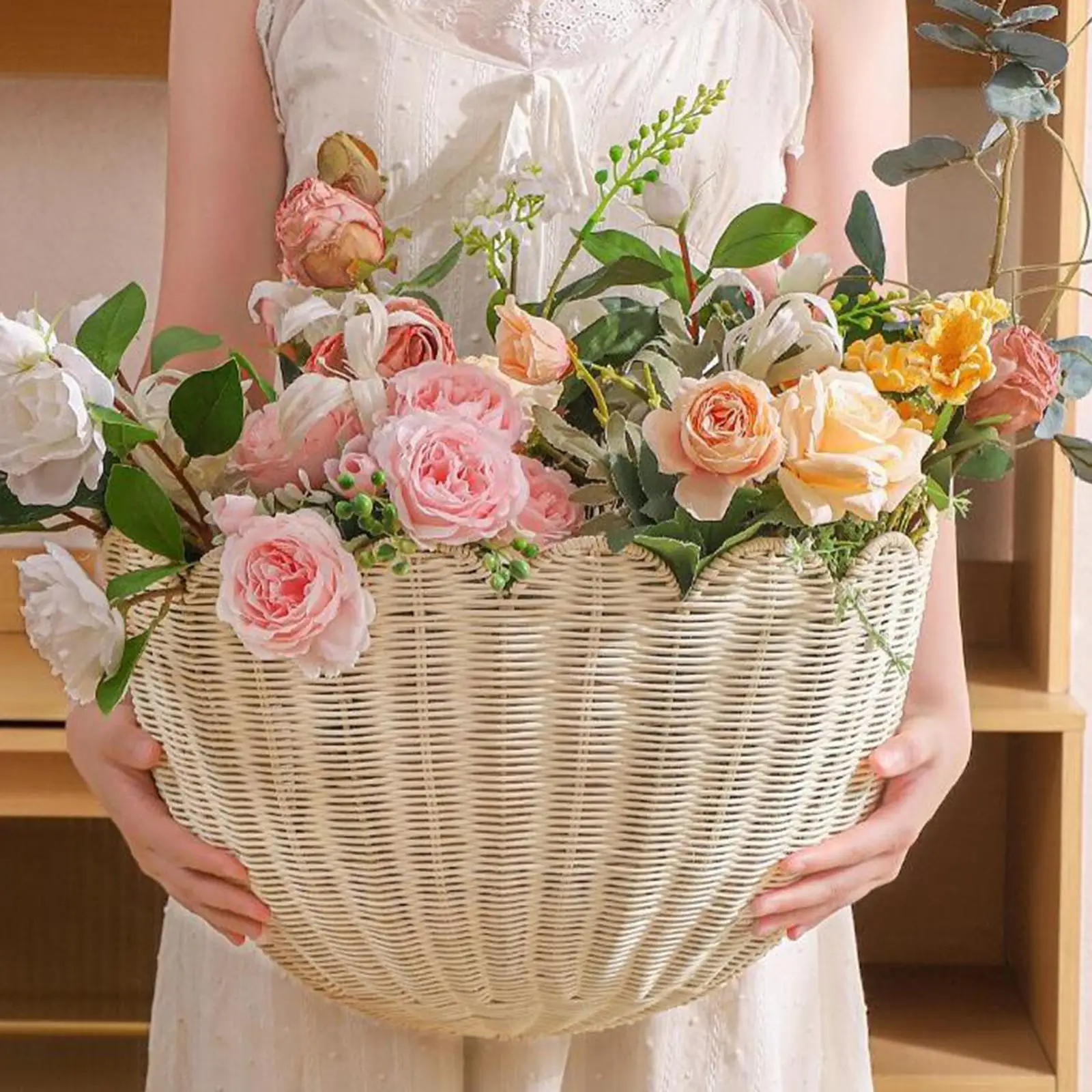 Woven Wall Hanging Basket Fruits Magazines Toys Portable Multifunctional Bin for Cabinet Farmhouse Bathroom Sundries Restaurant - Image 4