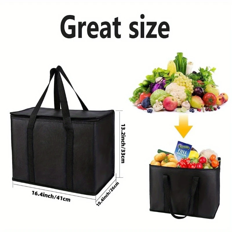 Large Insulated Storage Basket with Lid, Foldable Shopping Cooler Box, Multifunctional Portable Basket for Beach Holiday Party - Image 9
