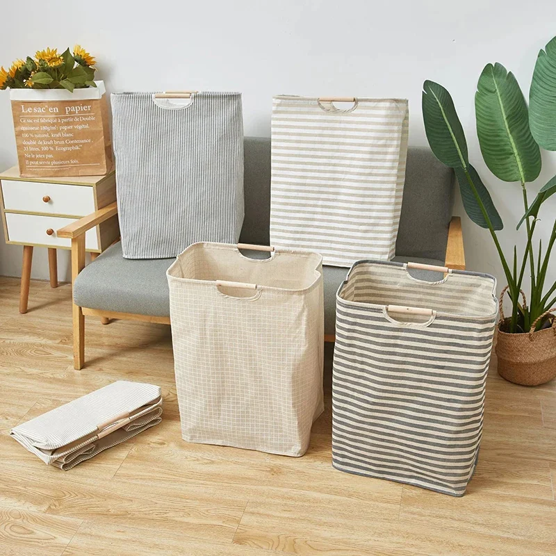 Large Capacity Laundry Storage Dirty Clothes Storage Basket with Handle Hamper Collapsible Laundry Basket Bathroom Accessories