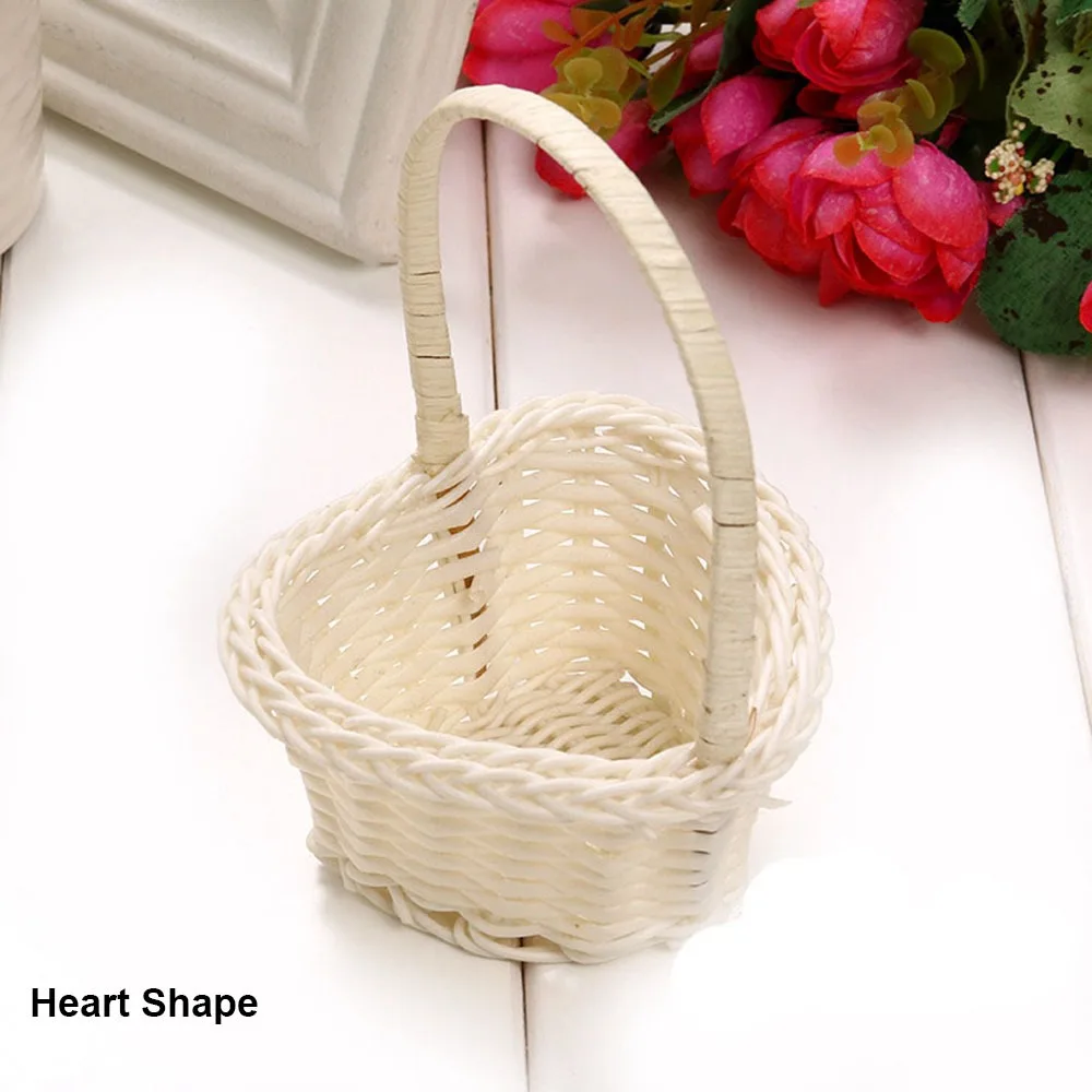 Beautiful Hand Made Flower Storage Basket Hand-Woven 3 Shapes Wicker Flower Basket Shopping Storage Hamper Basket - Image 9