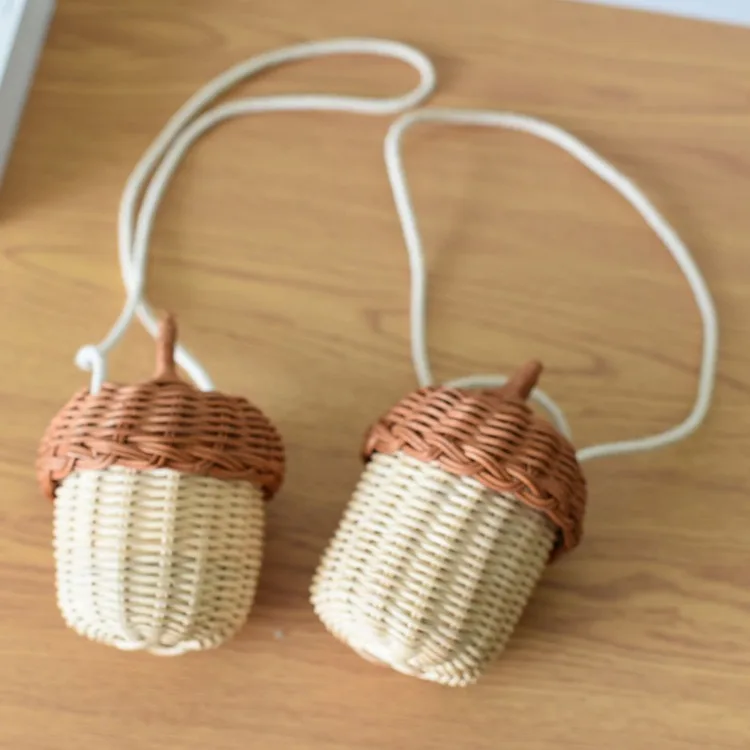 Rattan Woven Mushroom Basket Summer Portable Children Woven Bags Outdoor Vacation Picnic Baskets Kids Toy Sundries Organizer - Image 40