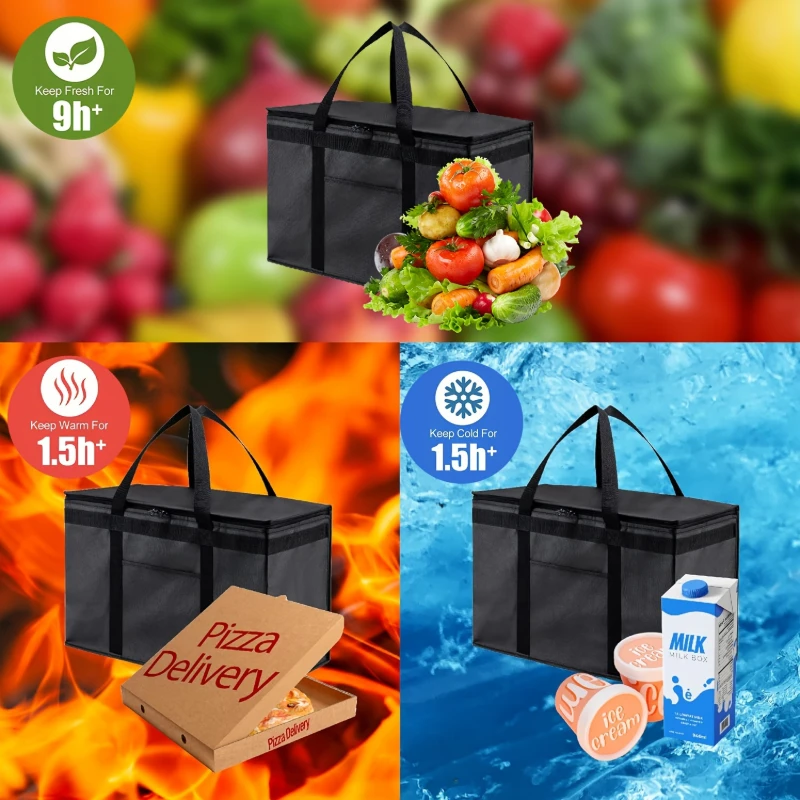 Large Insulated Storage Basket with Lid, Foldable Shopping Cooler Box, Multifunctional Portable Basket for Beach Holiday Party - Image 12