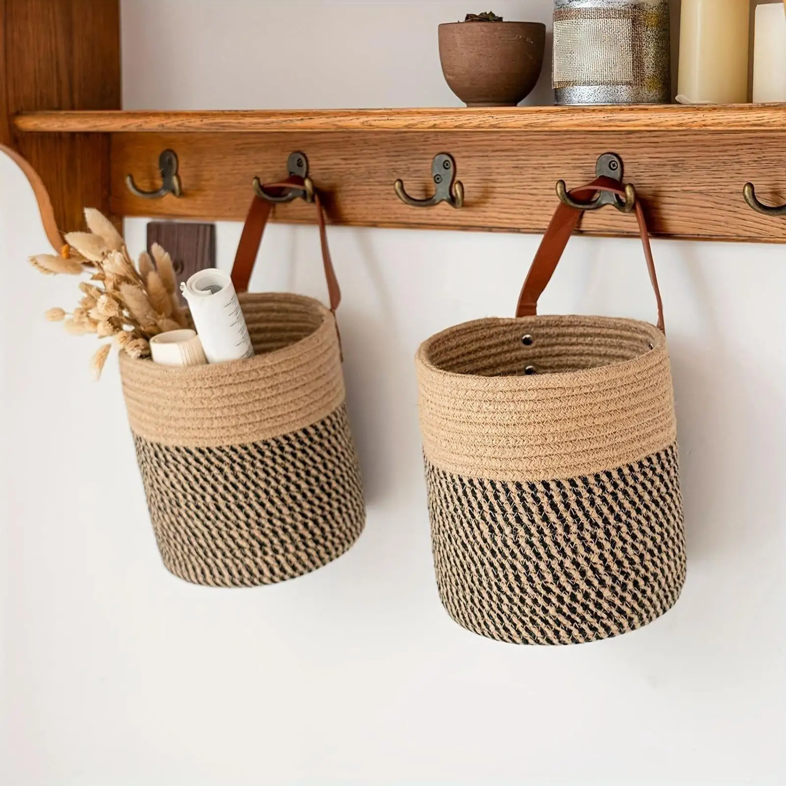 Rope Woven Baskets for Organizing Woven Rope Storage Basket Multifunctional Toy Basket for Desktop Nursery Office Bathroom Books - Image 4