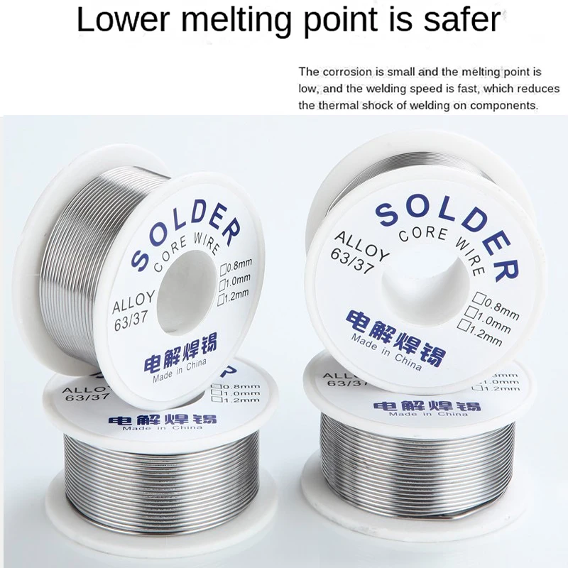 50g-200g Rosin Core Tin Solder Wire 63/37 Solder Wire Dia 0.8MM/1.0MM High Purity Fusible Tin Easy Melt Wire Circuit Repair - Image 2