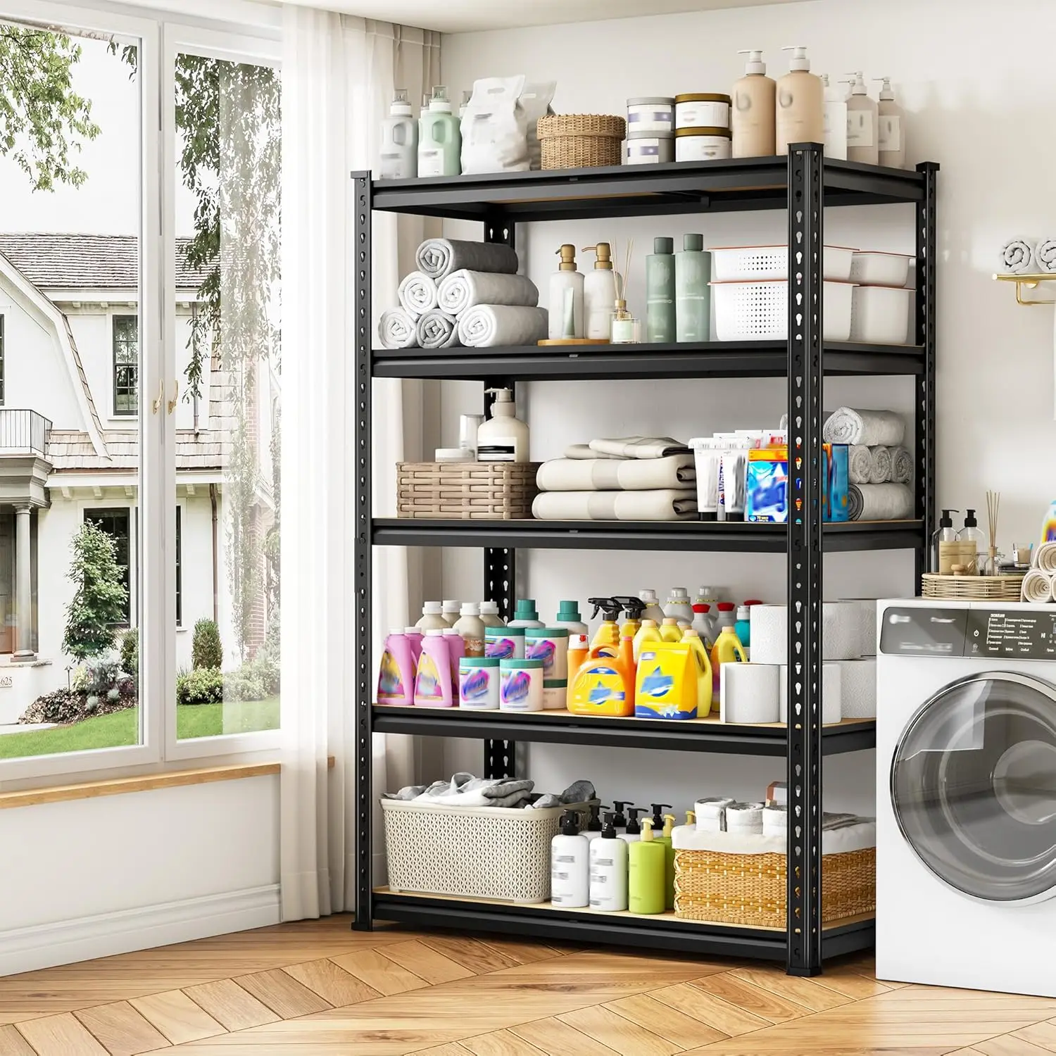 5-Tier Metal Storage Shelves 1980LBS Capacity Adjustable Pantry Shelving Unit for Kitchen And Pantry Organization Customized - Image 13