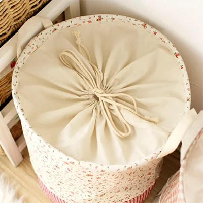 Zakka 3 Sizes The beam port Linen Multi-function Handle Stackable storage barrel Laundry basket Toy Storage box storage basket - Image 5
