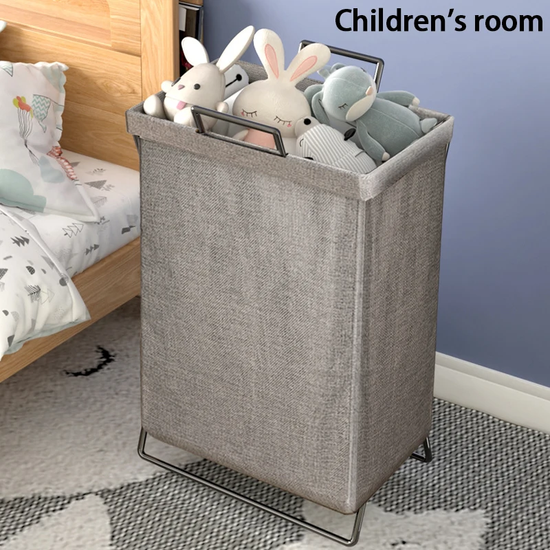 Foldable Fabric Laundry Hamper - Large Capacity Storage Basket with Metal Frame, for Bedroom, Bathroom & Home Organizing (Gray/B - Image 23