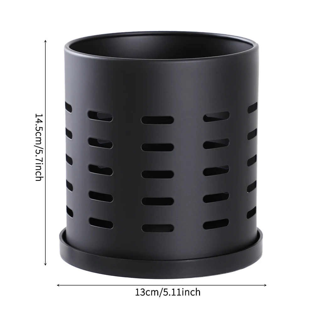 Black Stainless Steel Cutlery Holder - Large - Size Kitchen Storage Container for Knives, Forks & Chopsticks, Easy to Clean - Image 7