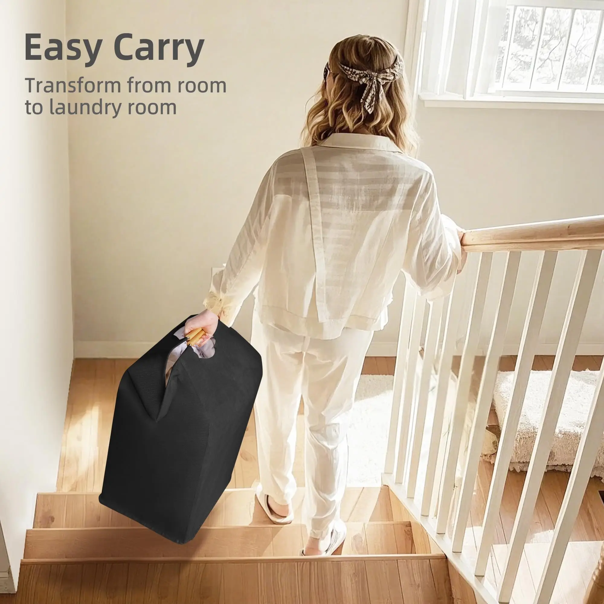 Large Collapsible Laundry Basket Standalone Laundry Hamper for Laundry Rooms Bedrooms Bathrooms And College Dorms Laundry Basket - Image 4