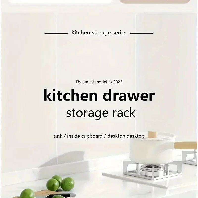 New Kitchen Storage Rack with Slide Rails Pull-out Kitchen Drawer Type Storage Tray Spice Box Storage Shelf Cabinets Organizer - Image 28