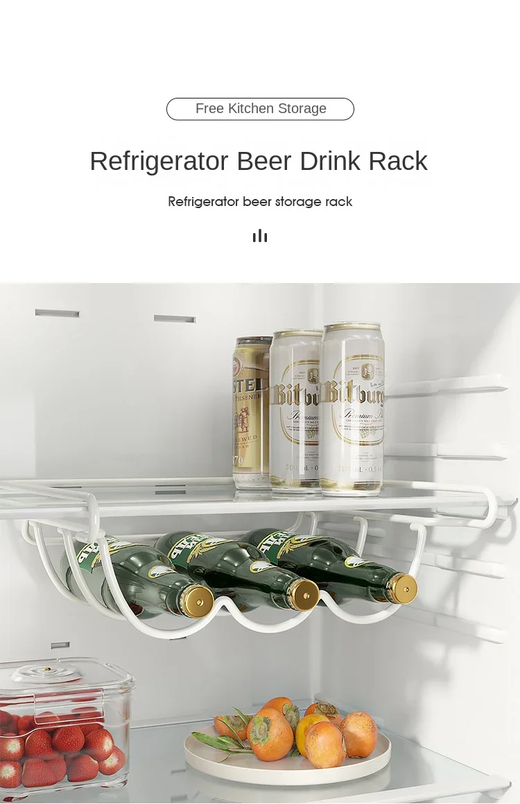 Creative Home Furnishing Accessories Beer Bottle Fridge Organizer Wine Display Shelf Holder Hook Refrigerator Storage Rack - Image 7