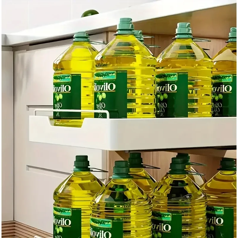 New Kitchen Storage Rack with Slide Rails Pull-out Kitchen Drawer Type Storage Tray Spice Box Storage Shelf Cabinets Organizer - Image 33