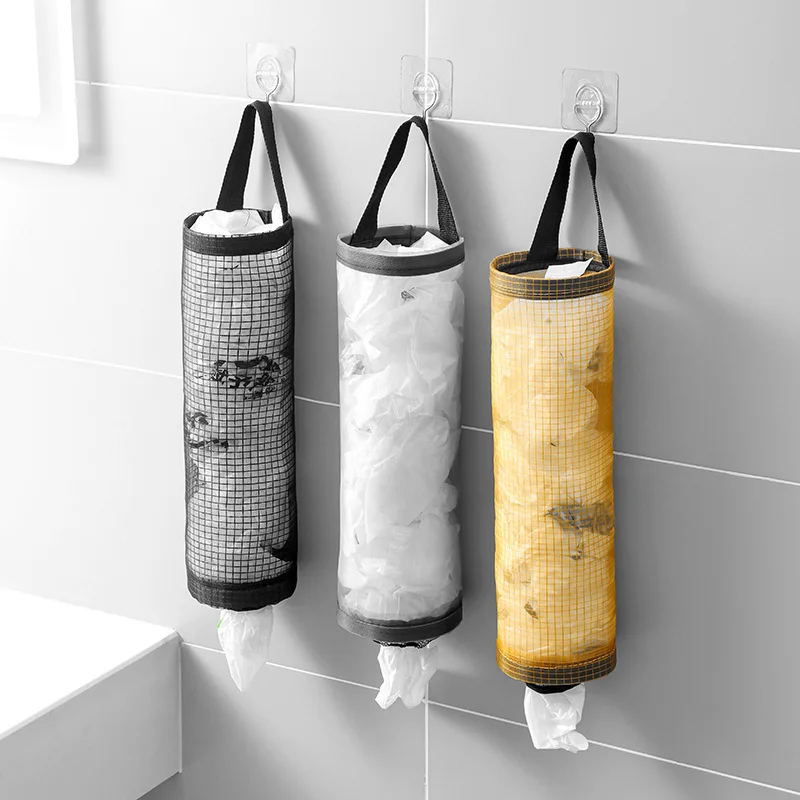 3/2/1PC Home Grocery Bag Holder Wall Mount Plastic Bag Holder Dispenser Hanging Storage Garbage Bag Kitchen Garbage Organizers - Image 12