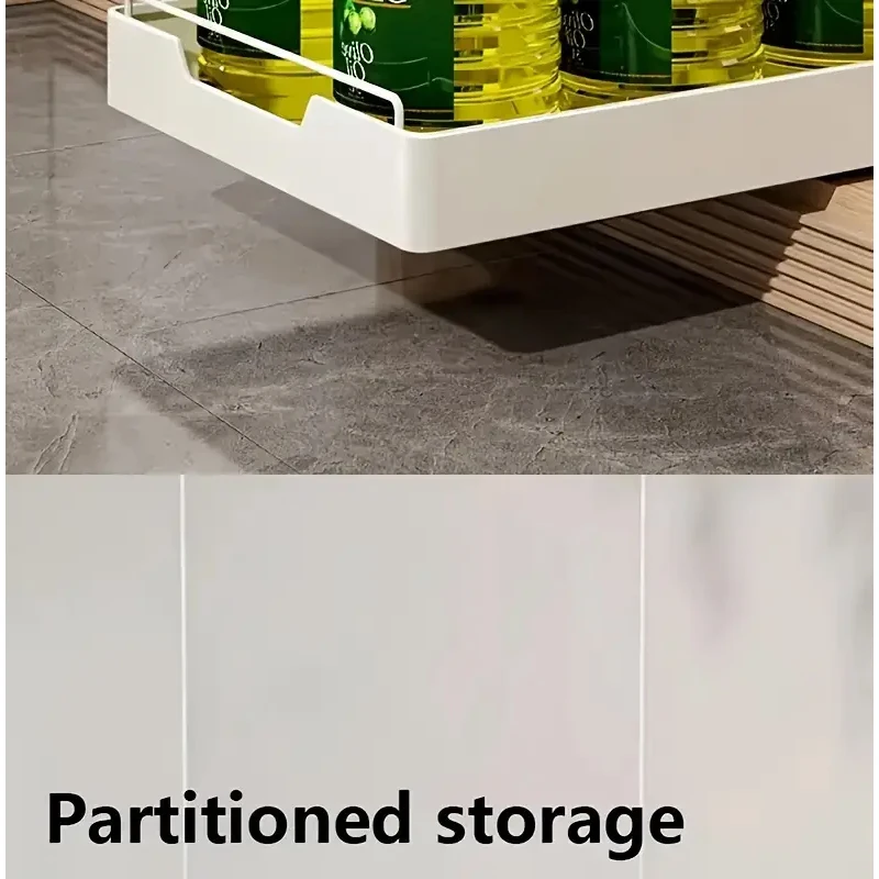 New Kitchen Storage Rack with Slide Rails Pull-out Kitchen Drawer Type Storage Tray Spice Box Storage Shelf Cabinets Organizer - Image 34