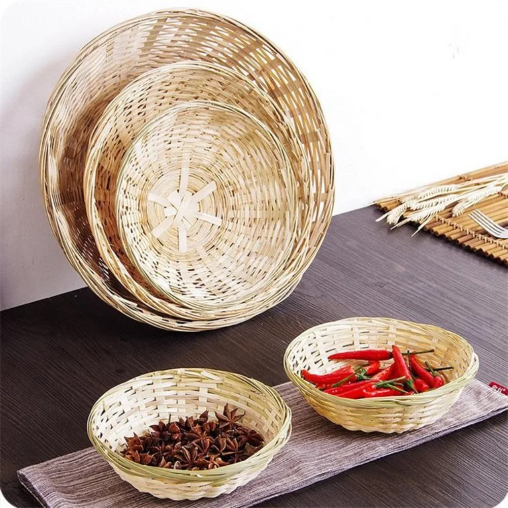Vegetable Food Storage Basket Bread Fruit Round Dustpan Decorative Woven Basket Desktop Decoration Egg Basket - Image 2