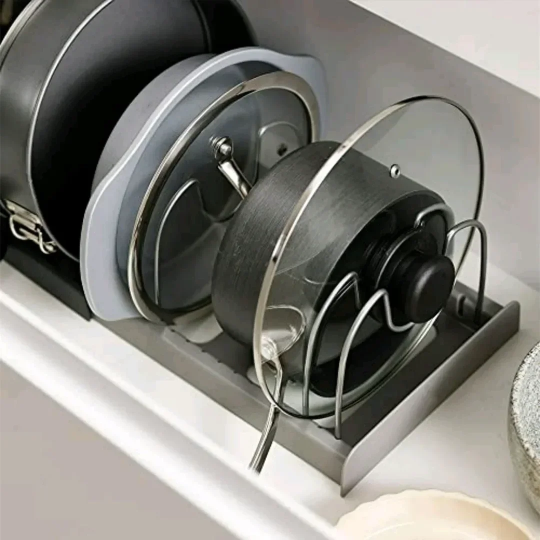 Expandable Pots and Pans Storage Rack for Cabinets Pot and Lid Holder with 6 Adjustable Shelves for Kitchen Organization Tools - Image 13