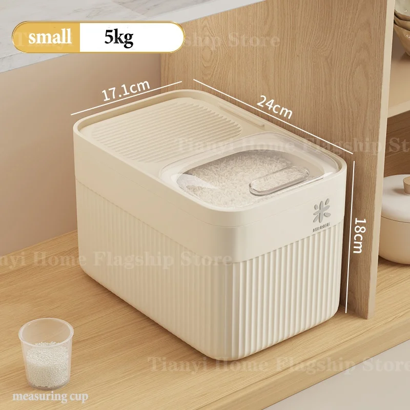 5/10/15KG Rice Storage Box Home with Lid Insect Proof Moisture Proof Rice Box Sealed Jar Kitchen Container Storing Dry Grain - Image 9