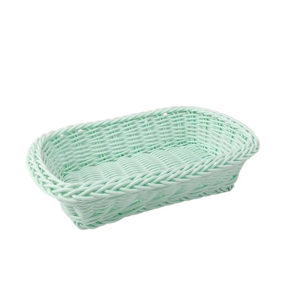 New Hand Woven Imitation Rattan Basket Plastic Heart Shape Wicker Basket Storage Basket Photo Props - Image 7