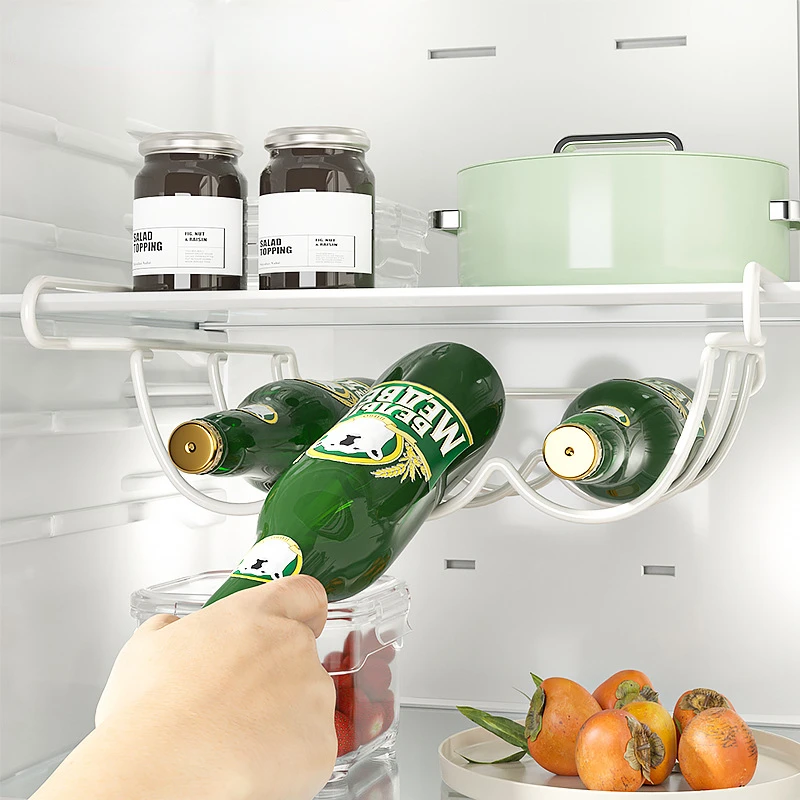 Creative Home Furnishing Accessories Beer Bottle Fridge Organizer Wine Display Shelf Holder Hook Refrigerator Storage Rack - Image 4