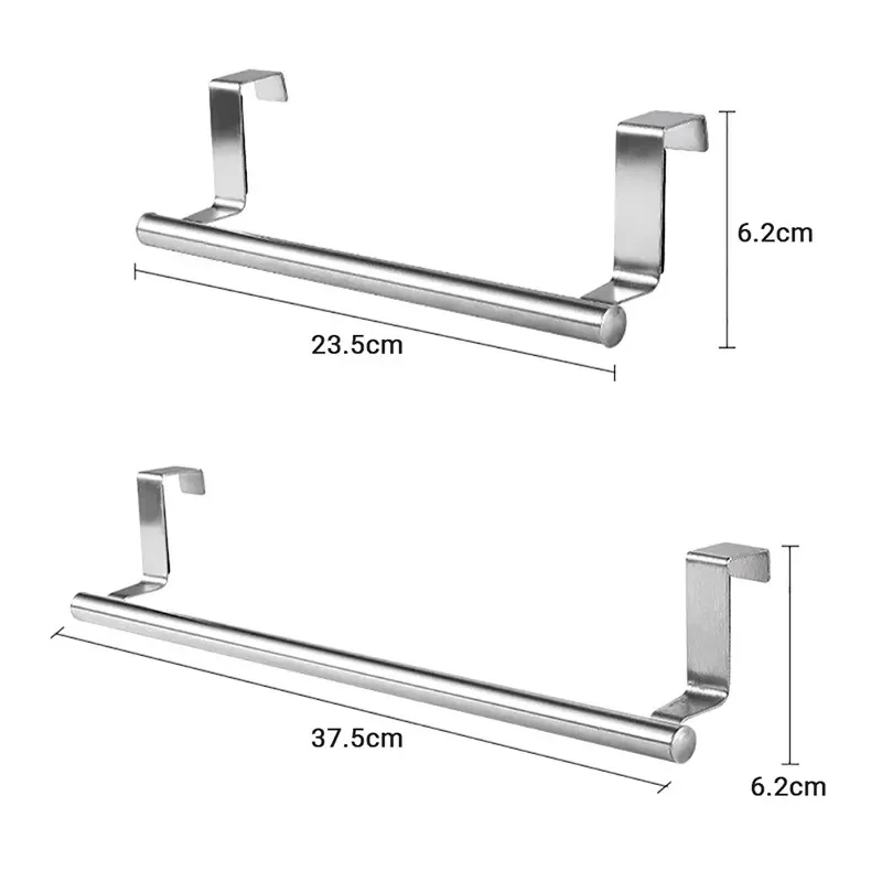 1/2 PCS Stainless Steel Towel Bar Cabinet Door Towel Hanging Bar Stainless Steel Bathroom Kitchen Cabinet Door Towel Wipe Rack - Image 6