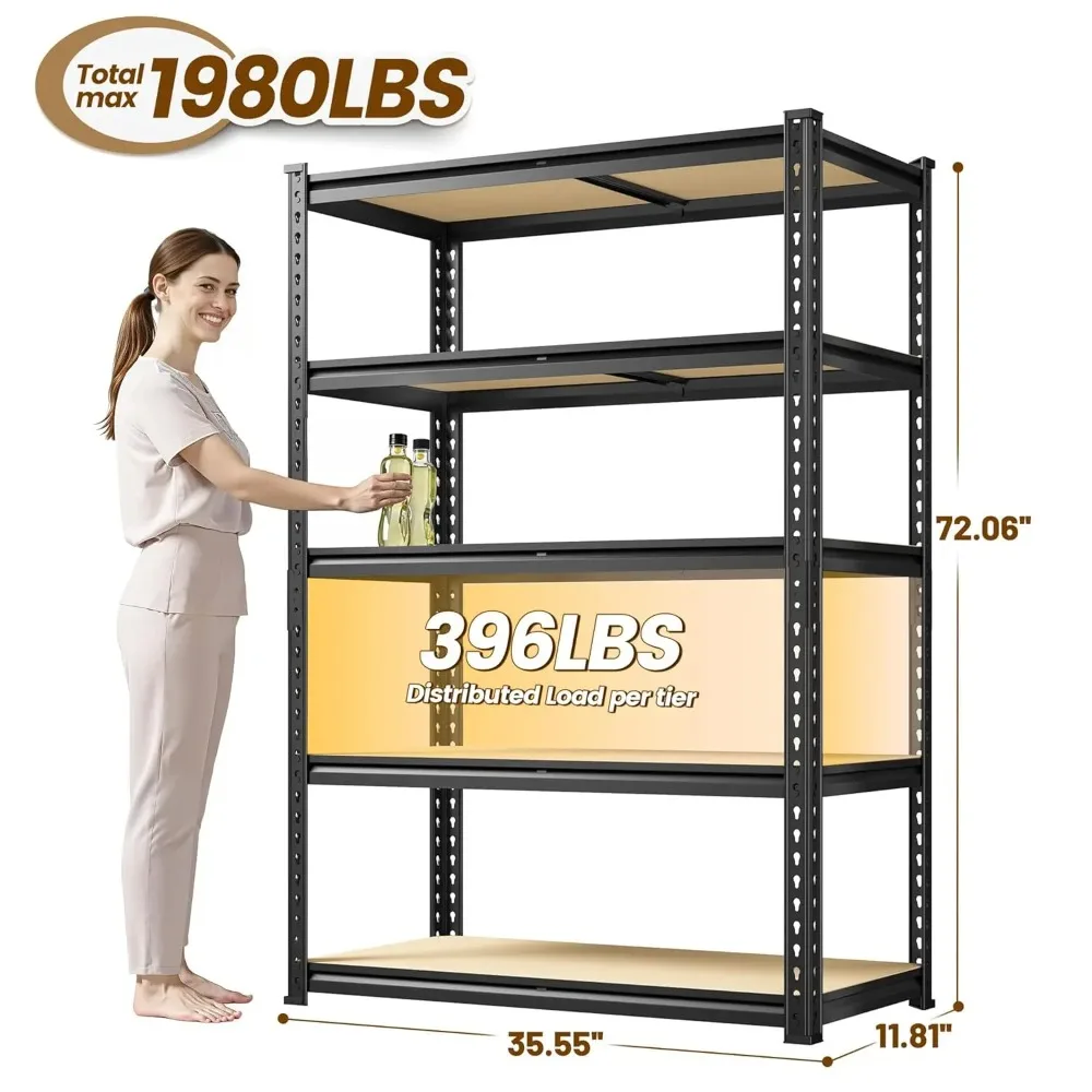5-Tier Metal Storage Shelves 1980LBS Capacity Adjustable Pantry Shelving Unit for Kitchen And Pantry Organization Customized - Image 6