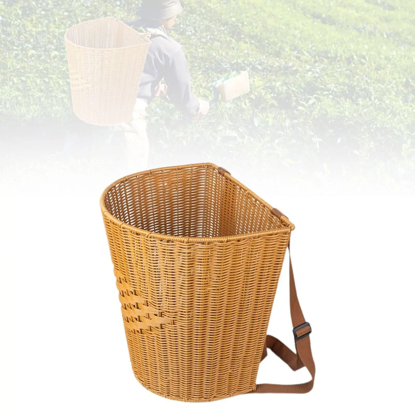 Handwoven Back Basket Easter Picnic Basket Multi-use Foraging Basket Shopping Basket for Tea Picking Candy Storage Vegetables - Image 10