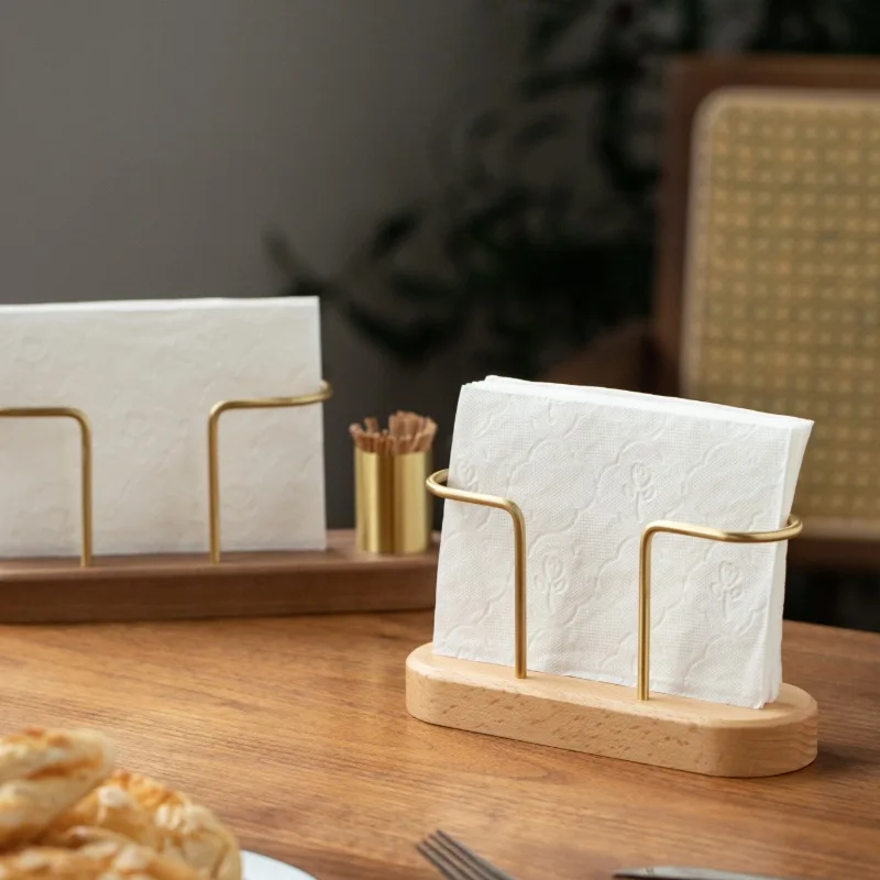 HeMu Walnut Wood & Brass 2-in-1 Napkin Holder with Toothpick Dispenser – Elegant Table Organizer for Kitchen, Dining Room & Cafe - Image 3