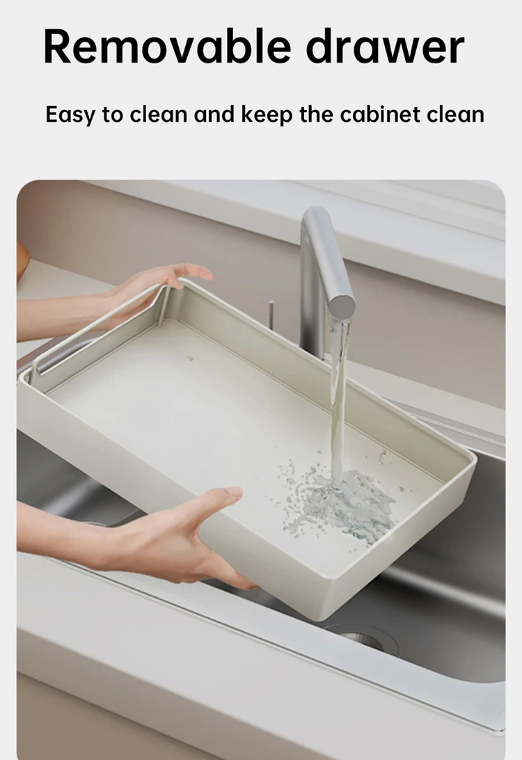 Kitchen Storage Box with Sliding Rail Pull-out Cabinet Storage Rack Spice Pantry Shelves Drawer Kitchen Organizer Basket - Image 20