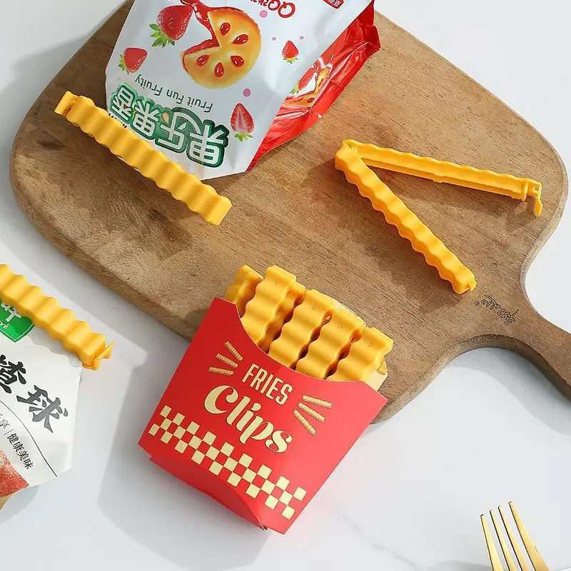 12PCS Magnetic Refrigerator Snack Sealing Clamps French Fry Shape Food Mini Clips for Sealing Plastic Bags - Image 2