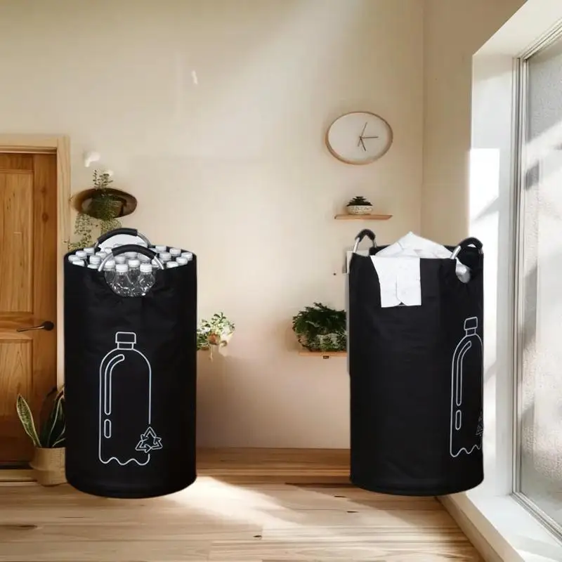 Big Space 82L Bottle Collection Basket with Comfortable Aluminum Handle, Folding Waste Bottle Storage, Recycling Bin. - Image 5