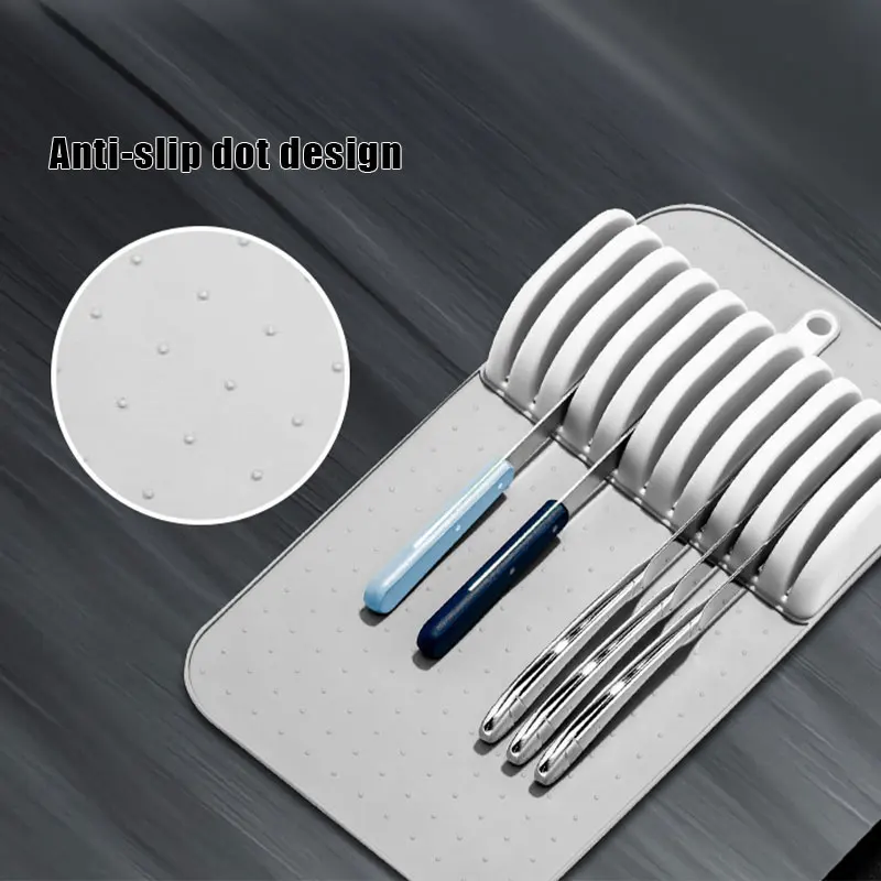 Large Knife Mat Non-Slip Drawer Knifes Organizer 5 Slots and 11 Slots Knives Holder Home Kitchen Organization - Image 4