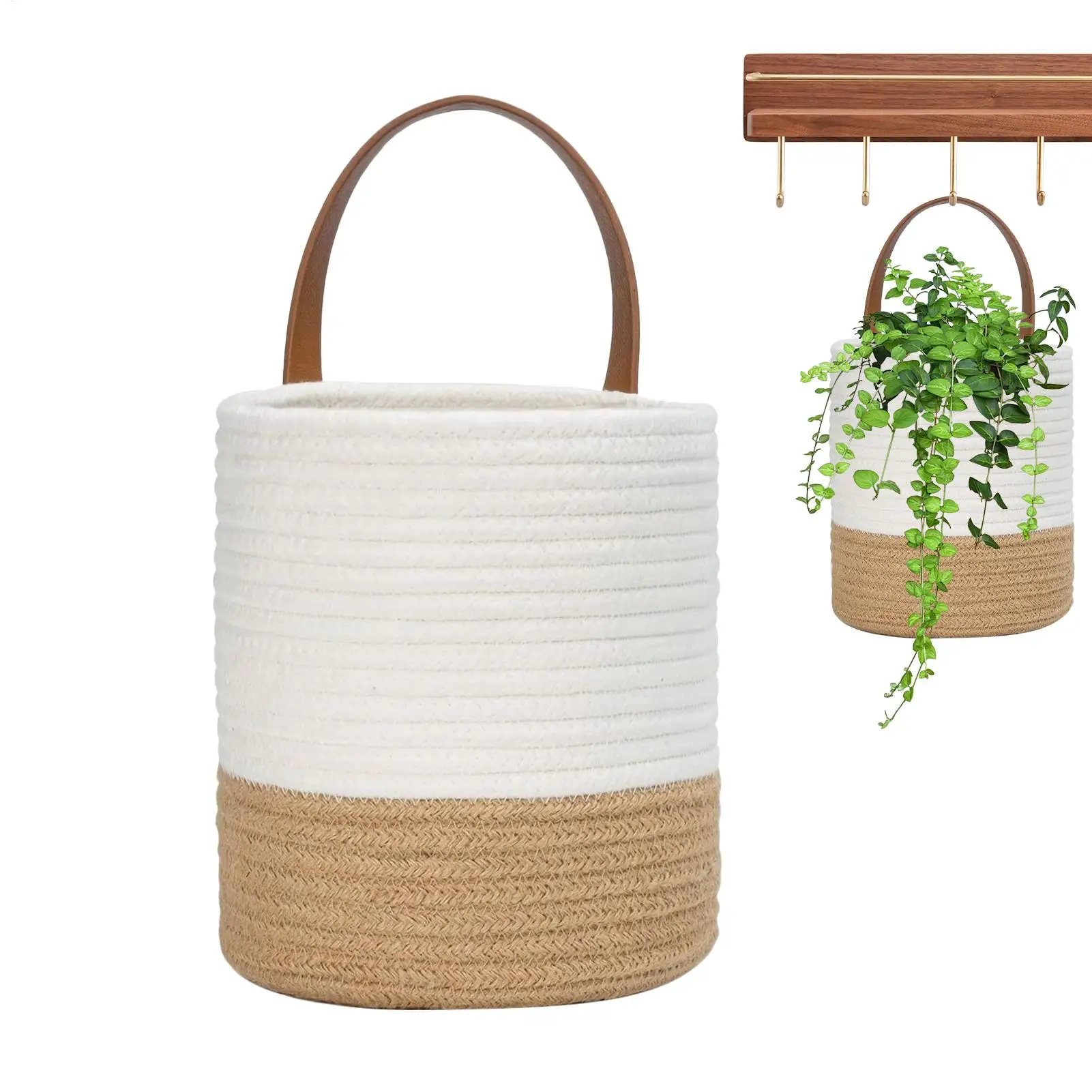 Rope Woven Baskets for Organizing Woven Rope Storage Basket Multifunctional Toy Basket for Desktop Nursery Office Bathroom Books - Image 3