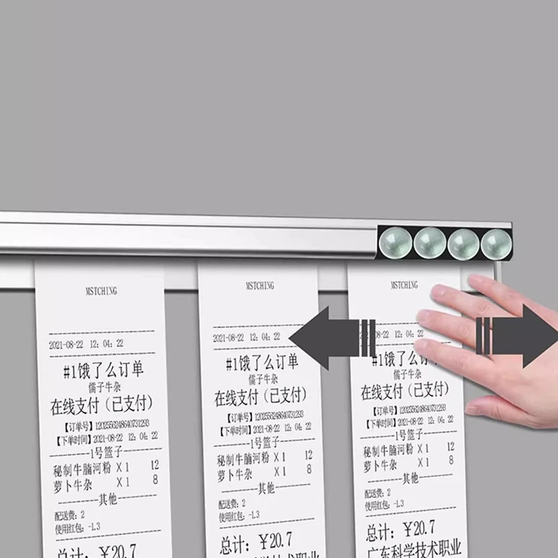 Kitchen Takeaway Order Organizer Ticket Holder Restaurant Kitchen Punch-Free Menu Holder Aluminum Alloy Single Arranging Device - Image 4